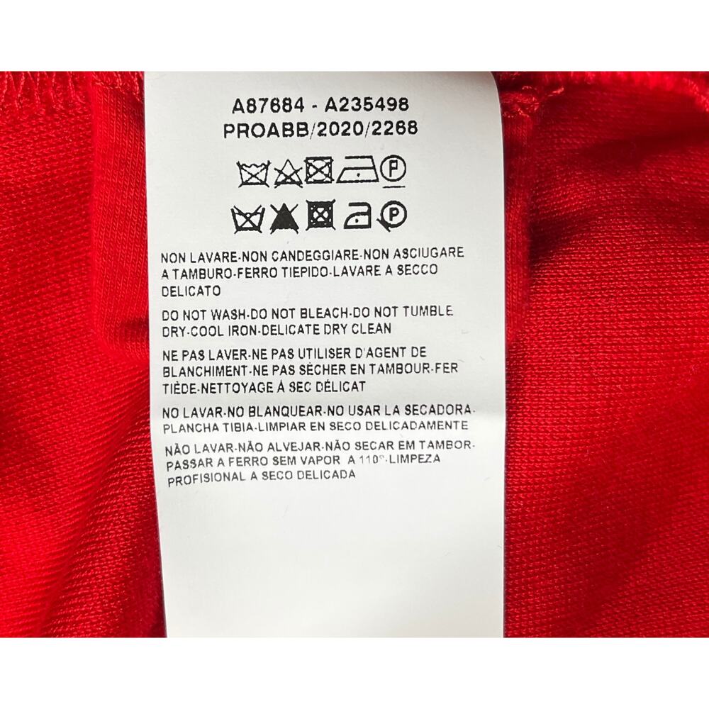 1-42 VERSACE Women's Pullover Cropped Hoodie Embroidered Logo Red Medium/44 - Picture 10 of 16